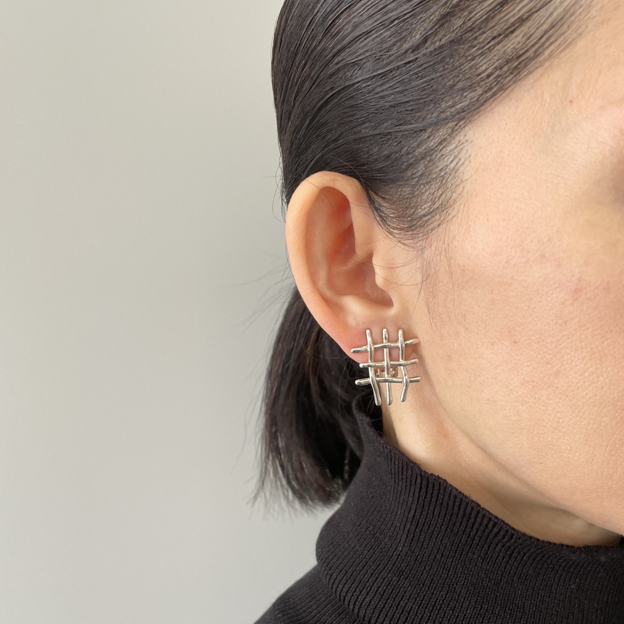 MONICA CASTIGLIONI O-TRAMA ORDITO-01 / Earrings / Silver