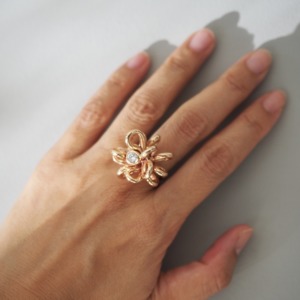 MONICA CASTIGLIONI AP-FOGLIE PU/ Bronze / Zircon