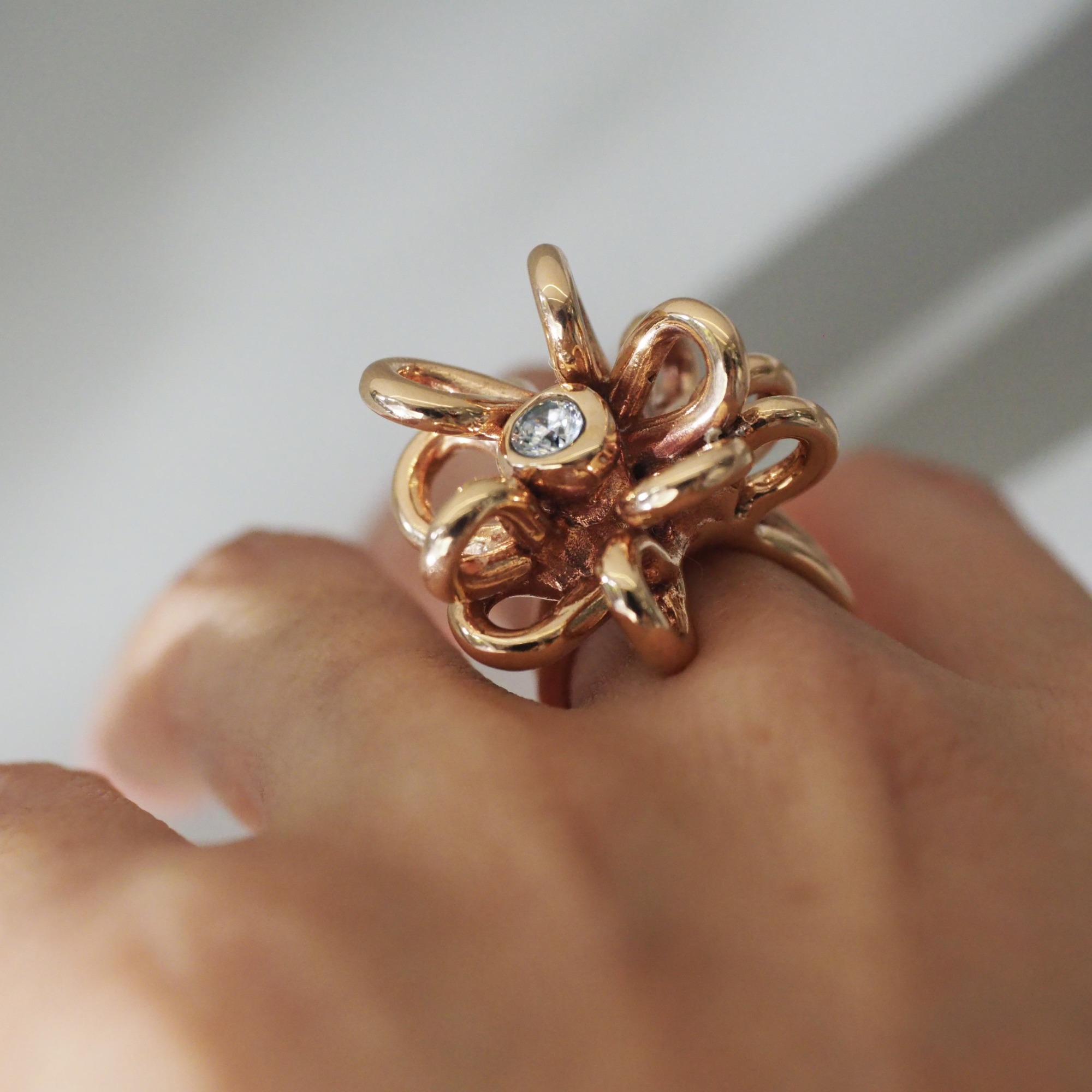 MONICA CASTIGLIONI AP-FOGLIE PU/ Bronze / Zircon