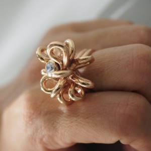 MONICA CASTIGLIONI AP-FOGLIE PU/ Bronze / Zircon