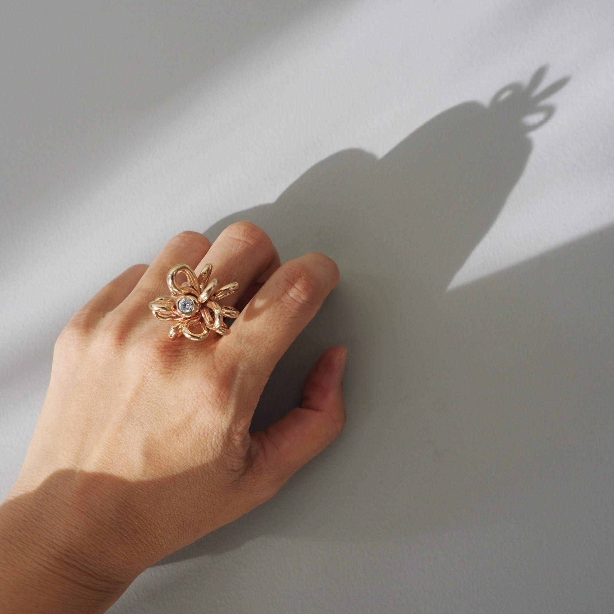 MONICA CASTIGLIONI AP-FOGLIE PU/ Bronze / Zircon