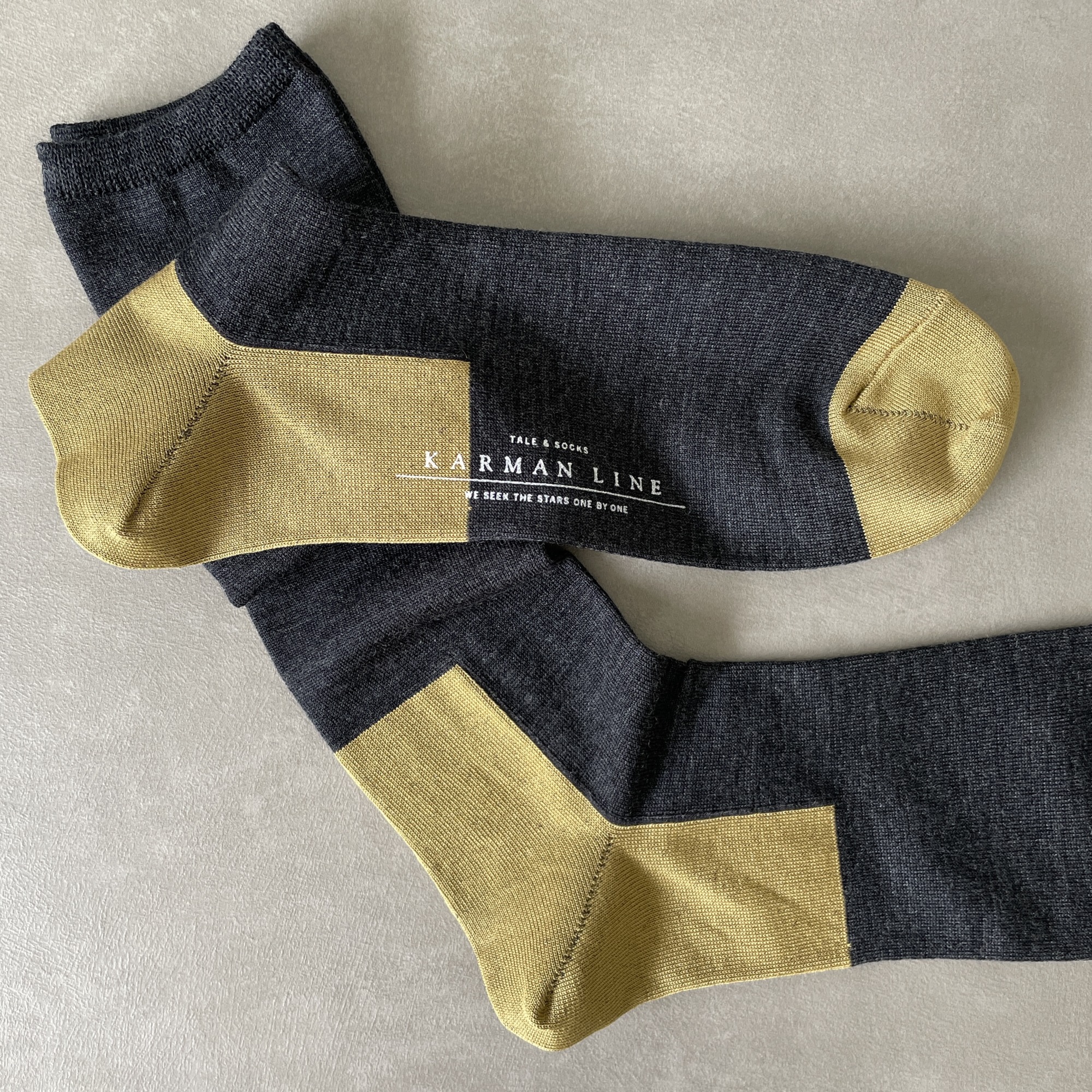 KARMAN LINE GEMINI / Socks / Charcoal & Olive / 26-28cm