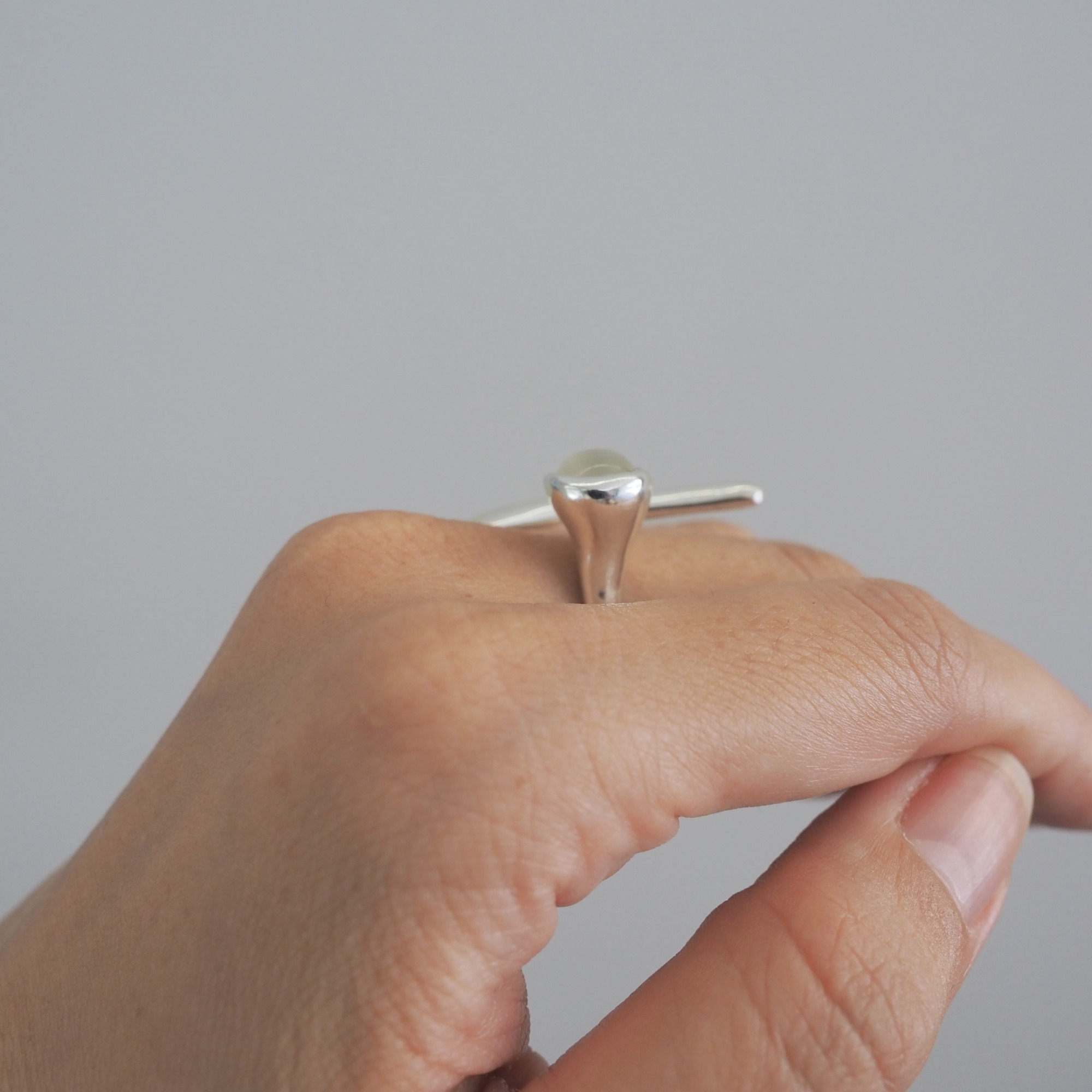 MONICA CASTIGLIONI AP-BAMBOO-11 / Silver, Moonstone