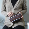 VERY VERY SMALL COSMETIC BAG / WOOL FRINGES / BLUE×RUSTY