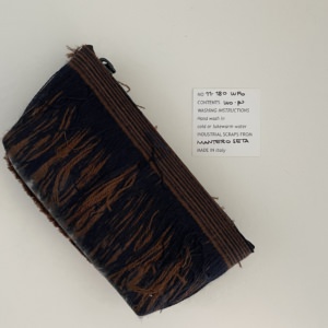 LUISA CEVESE RIEDIZIONI ＜SALE＞ VERY VERY SMALL COSMETIC BAG / WOOL FRINGES / BLUE×RUSTY