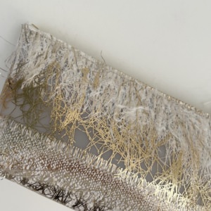 LUISA CEVESE RIEDIZIONI ＜SALE＞  VERY VERY SMALL COSMETIC BAG / METALLIC FRINGES / IVORY×GOLD