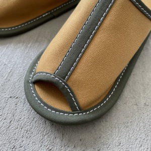 TEMBEA VELVET 別注カラー TEMBEA slipper / NEW-BEIGE × DEEP-GREEN