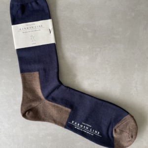 KARMAN LINE GEMINI / Socks / Navy & Chocolate ／26-28cm