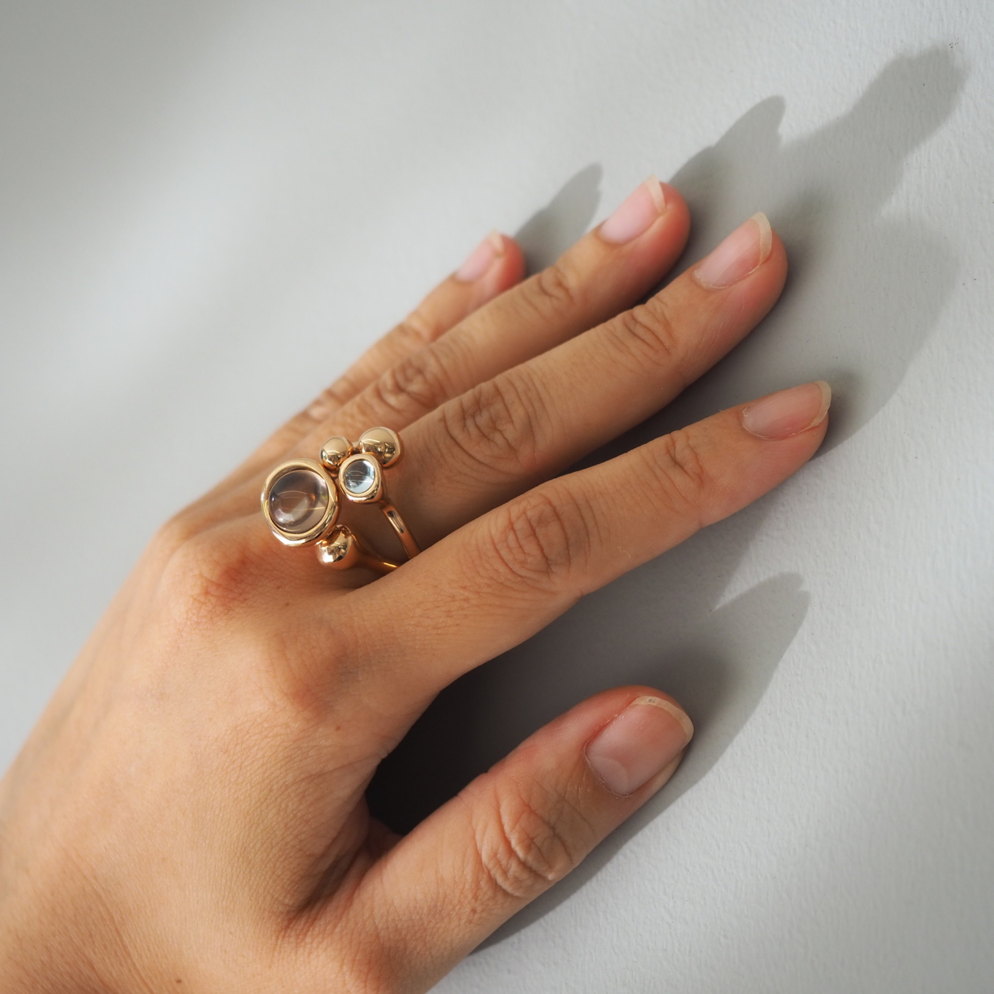 MONICA CASTIGLIONI AP-PISTILLI-04A / Bronze / Smokyquartz , Blue topaz