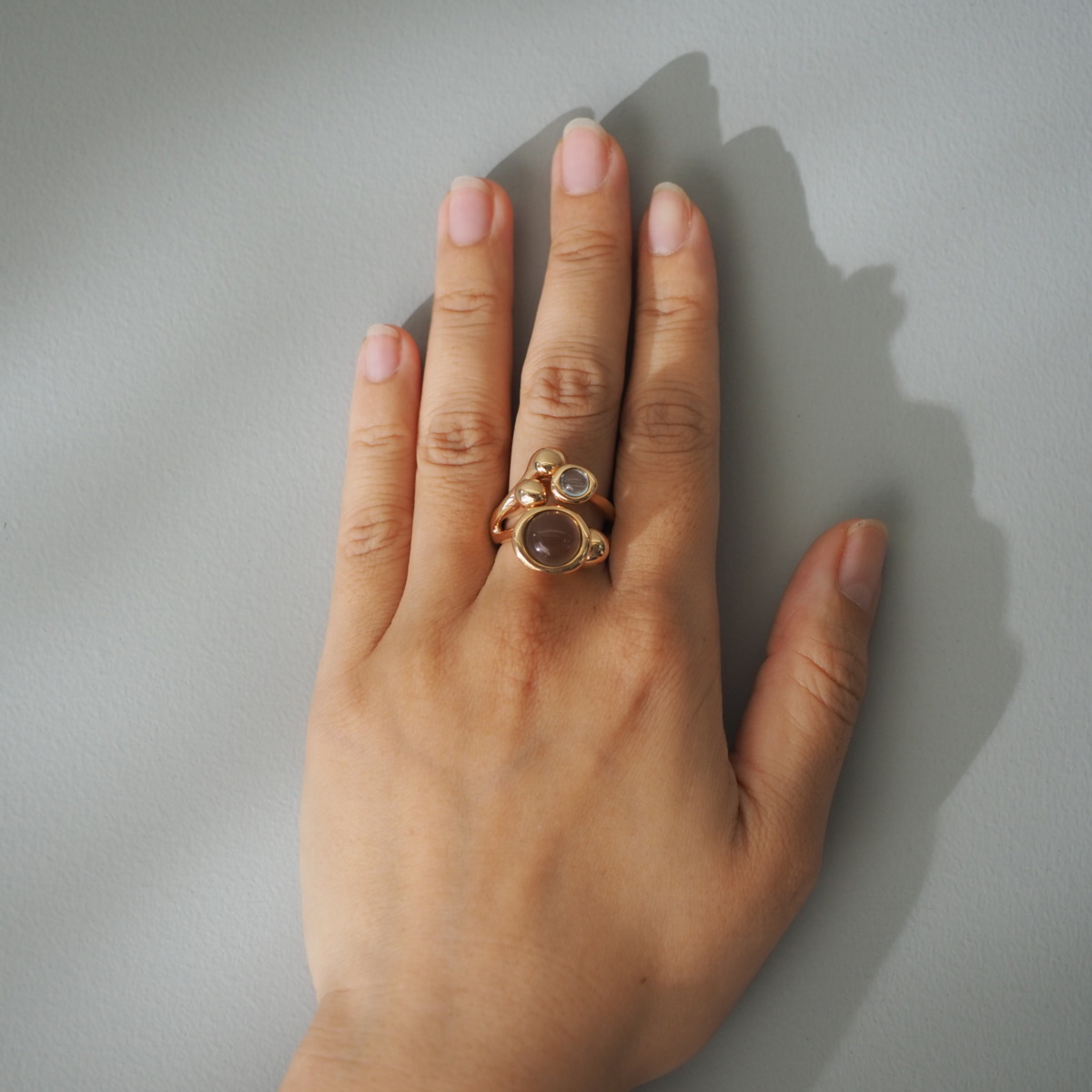 MONICA CASTIGLIONI AP-PISTILLI-04A / Bronze /  Smokyquartz , Blue topaz