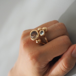 MONICA CASTIGLIONI AP-PISTILLI-04A / Bronze / Smokyquartz , Blue topaz