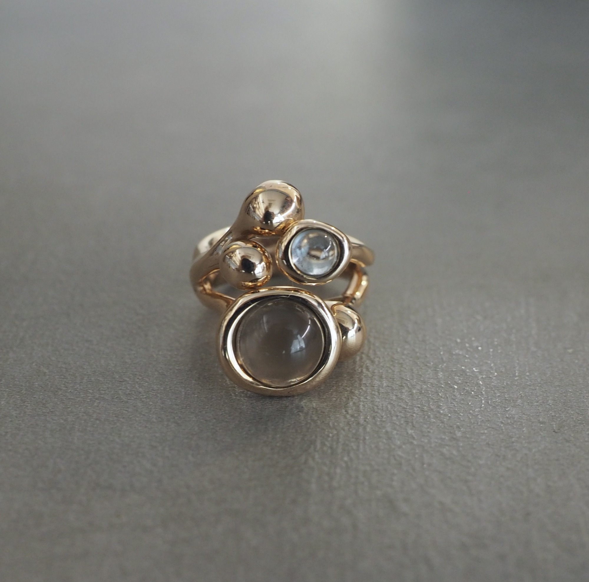 MONICA CASTIGLIONI AP-PISTILLI-04A / Bronze / Smokyquartz , Blue topaz