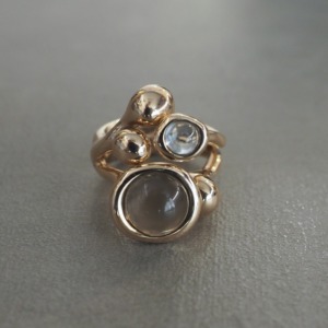 MONICA CASTIGLIONI AP-PISTILLI-04A / Bronze / Smokyquartz , Blue topaz