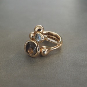 MONICA CASTIGLIONI AP-PISTILLI-04A / Bronze / Smokyquartz , Blue topaz