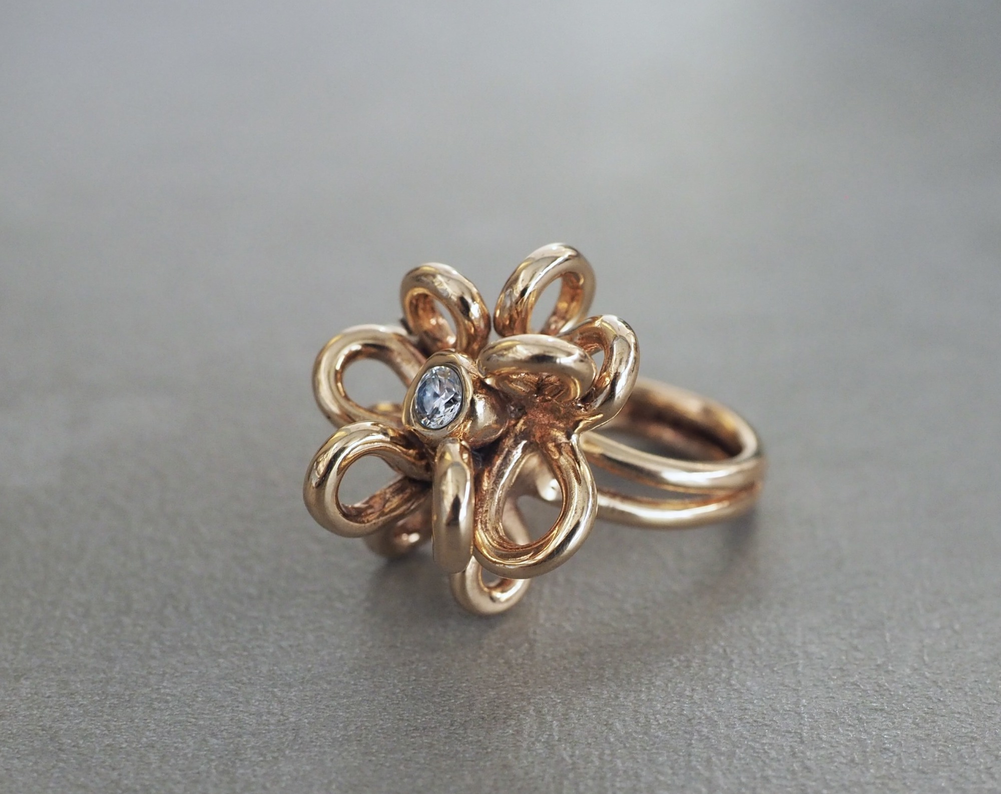 MONICA CASTIGLIONI AP-FOGLIE PU/ Bronze / Zircon