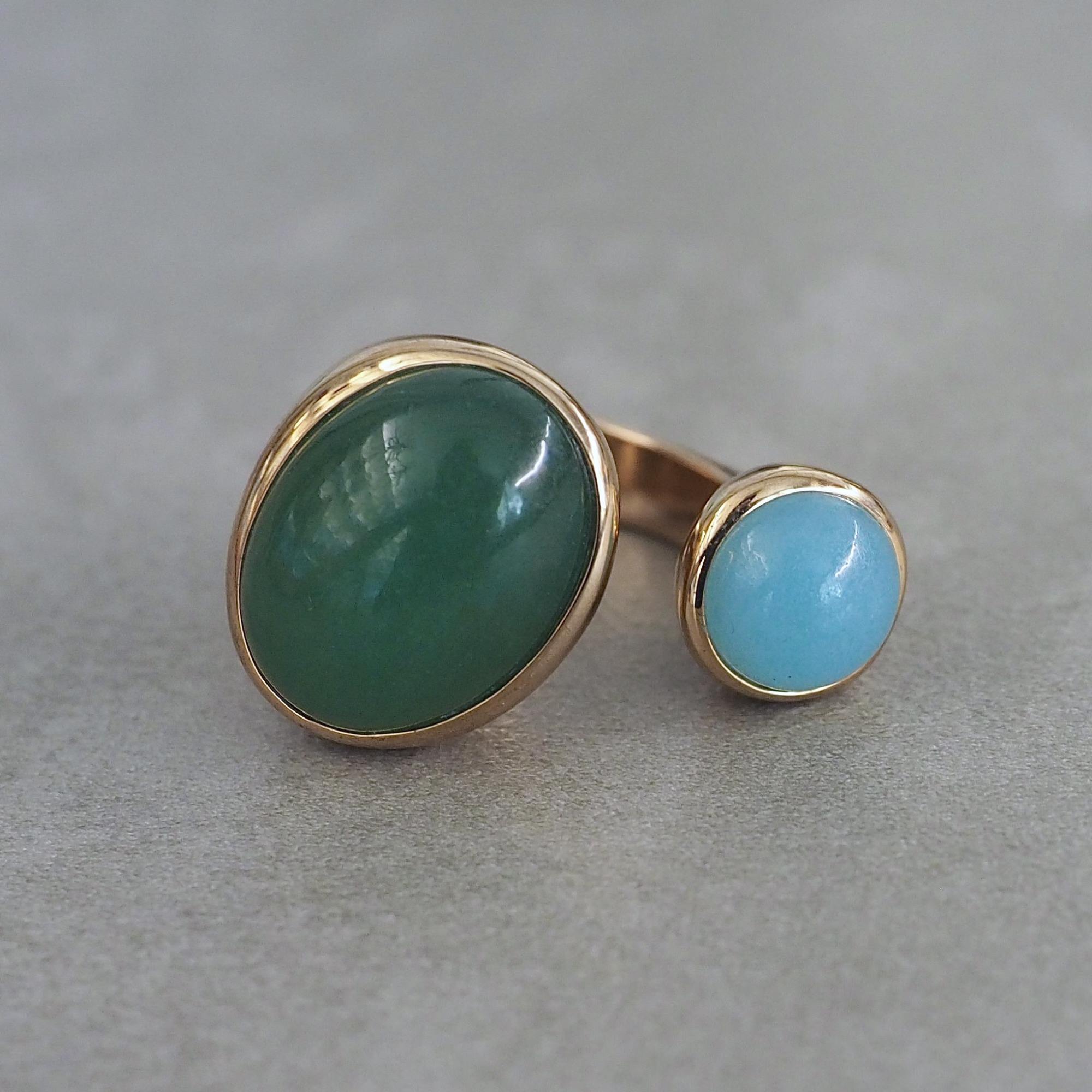MONICA CASTIGLIONI AP-CABO BIG-27 / Bronze, Aventurine, Bluejade