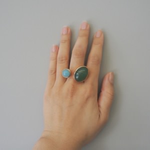 MONICA CASTIGLIONI AP-CABO BIG-27 / Bronze, Aventurine, Bluejade