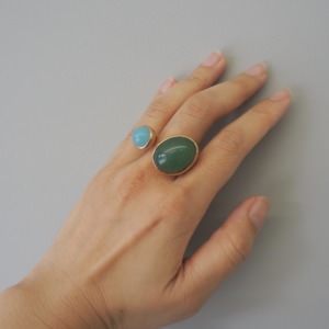 MONICA CASTIGLIONI AP-CABO BIG-27 / Bronze, Aventurine, Bluejade