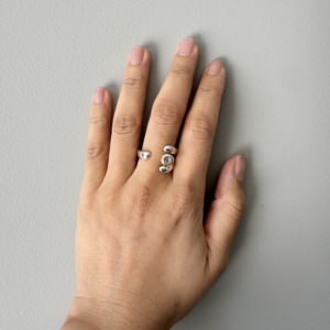 MONICA CASTIGLIONI AP-ABBRACCI-19 / Silver, Moonstone